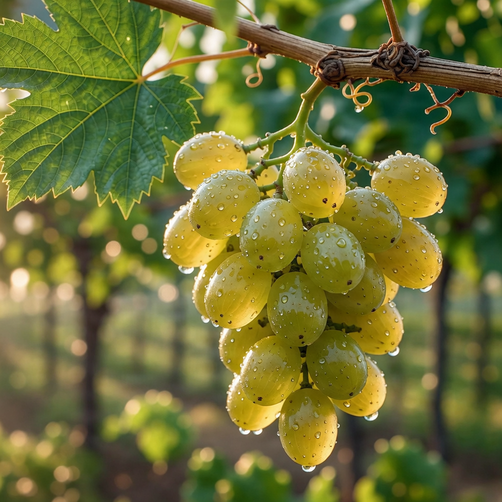 Gros plan sur des raisins de champagne de haute qualité